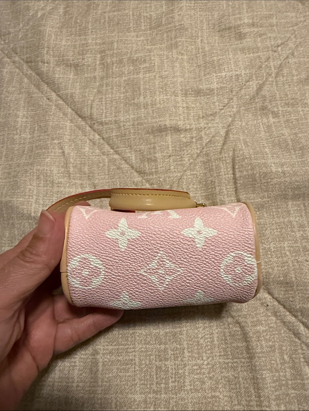 Pink Designer Monogram Mini Top-Handle Bag - Picture 4 of 5